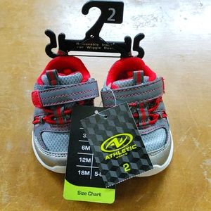 Athletic Works Grey and Red Tennis Shoes